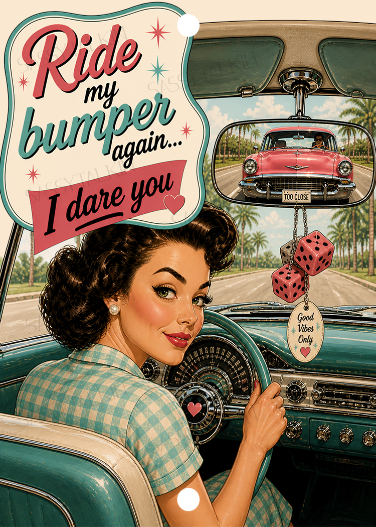 Sassy Girl, Car Mirror Charm, Ride my bumper