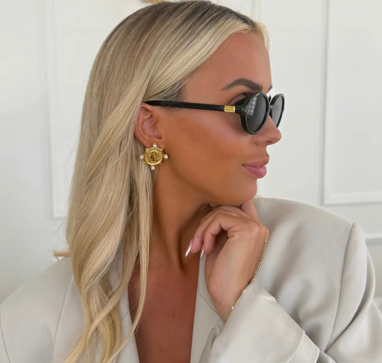 Pearl Coin Earrings