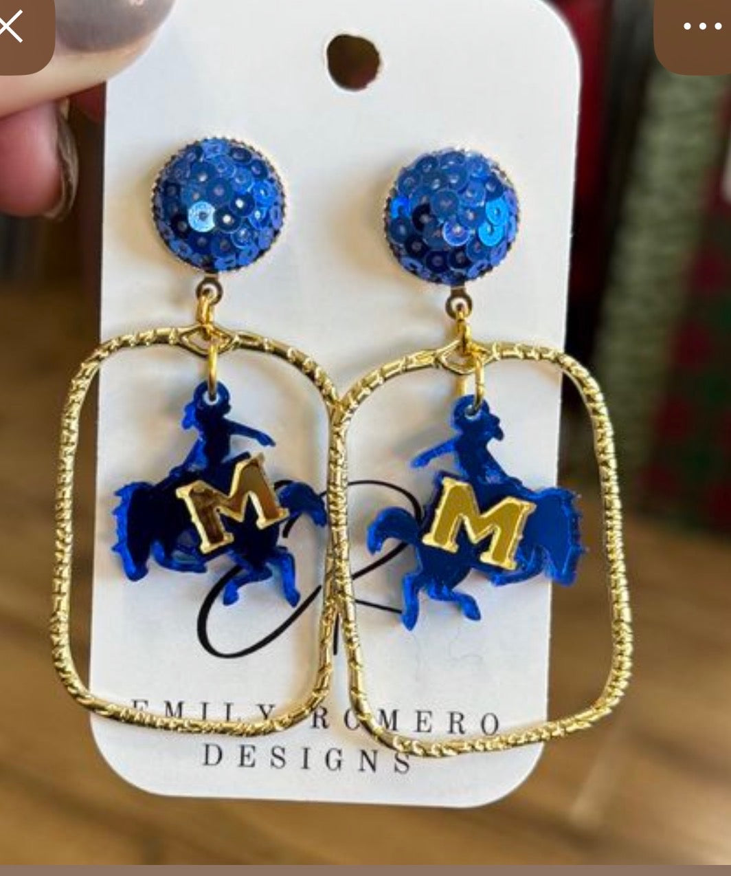 MSU Rectangle Mascot Earrings