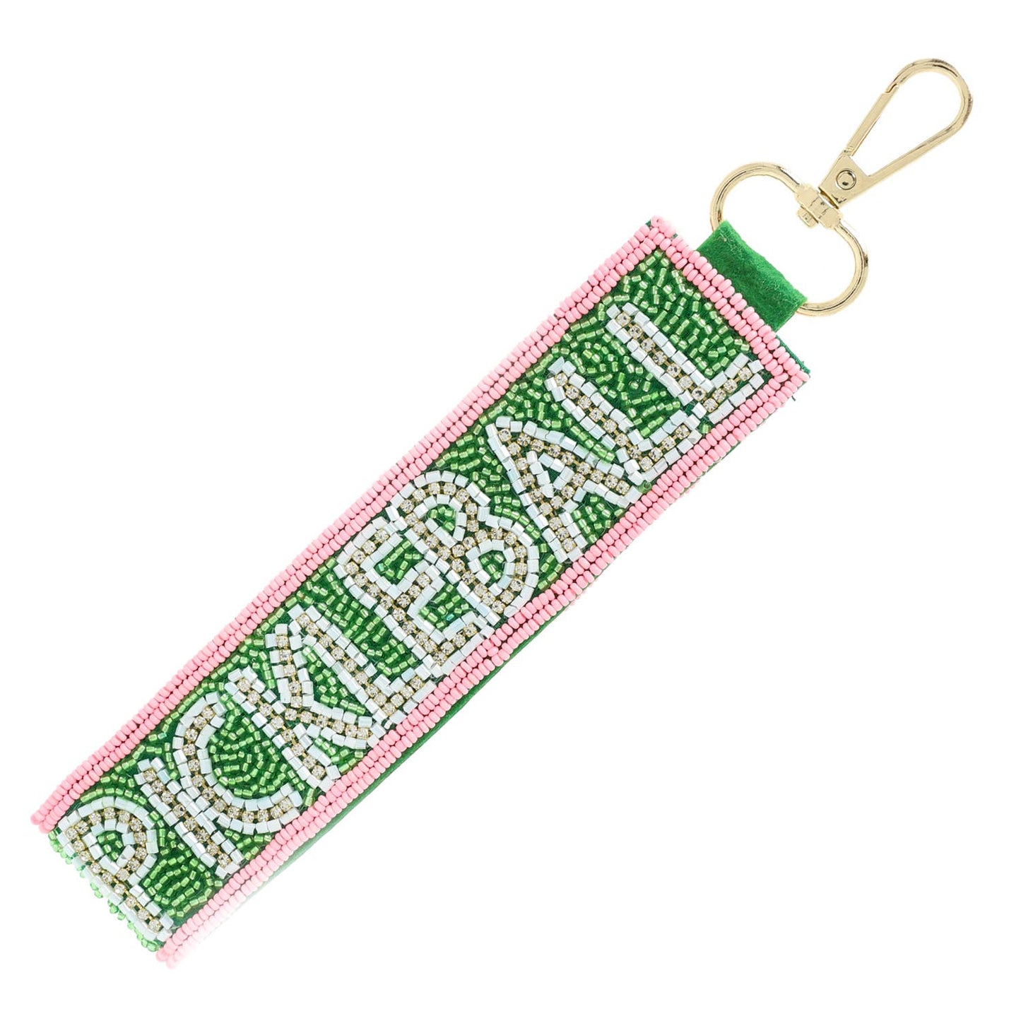 Pickleball Beaded Keychain