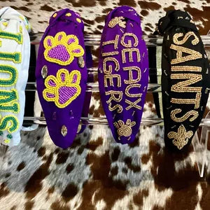 Beaded Geaux Tigers Headband