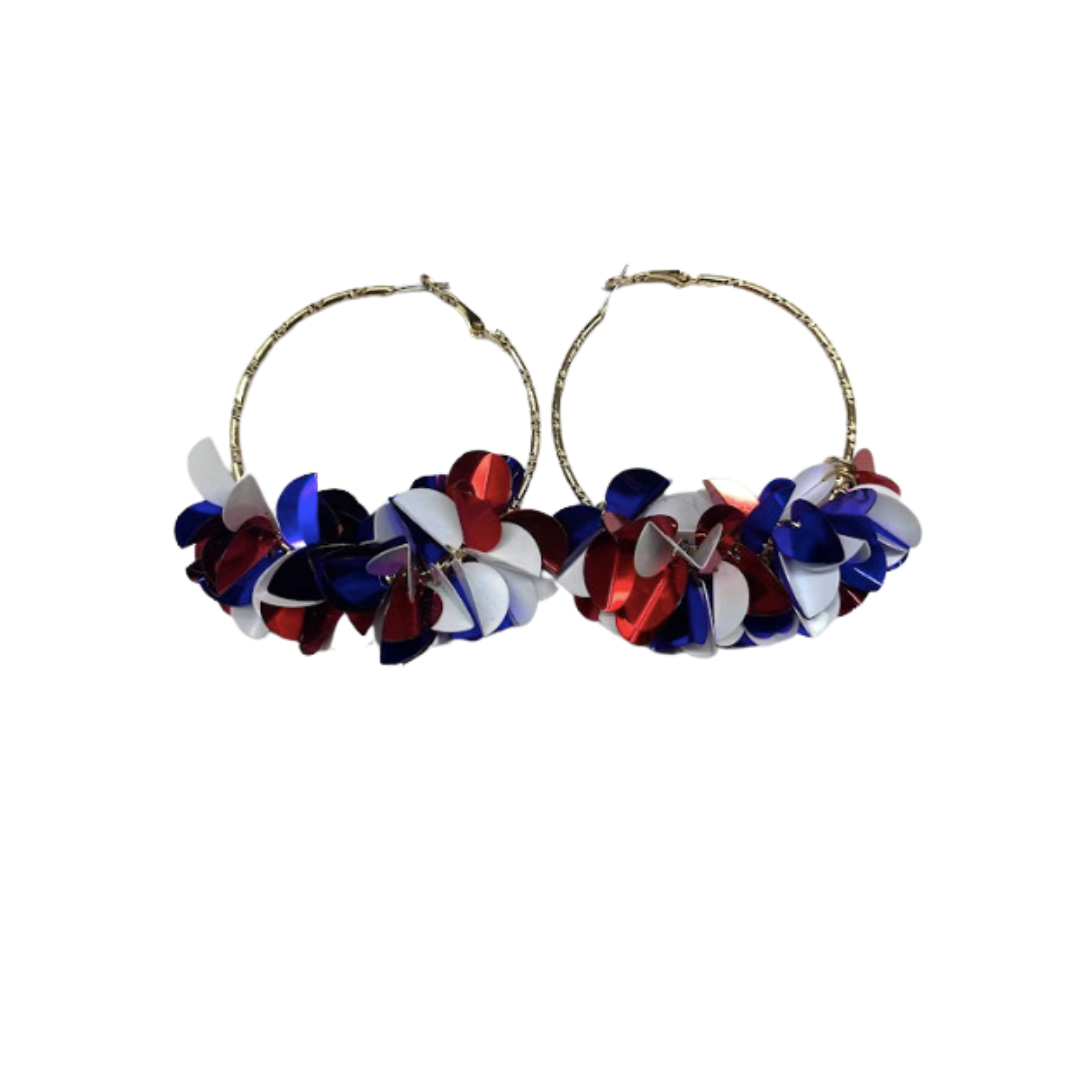 4th of July - Sprinkle Hoop Earrings