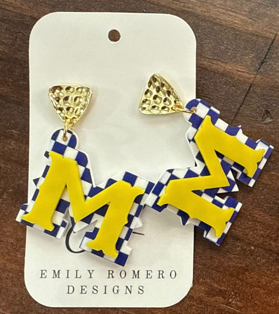 Checkered M McNeese Earrings