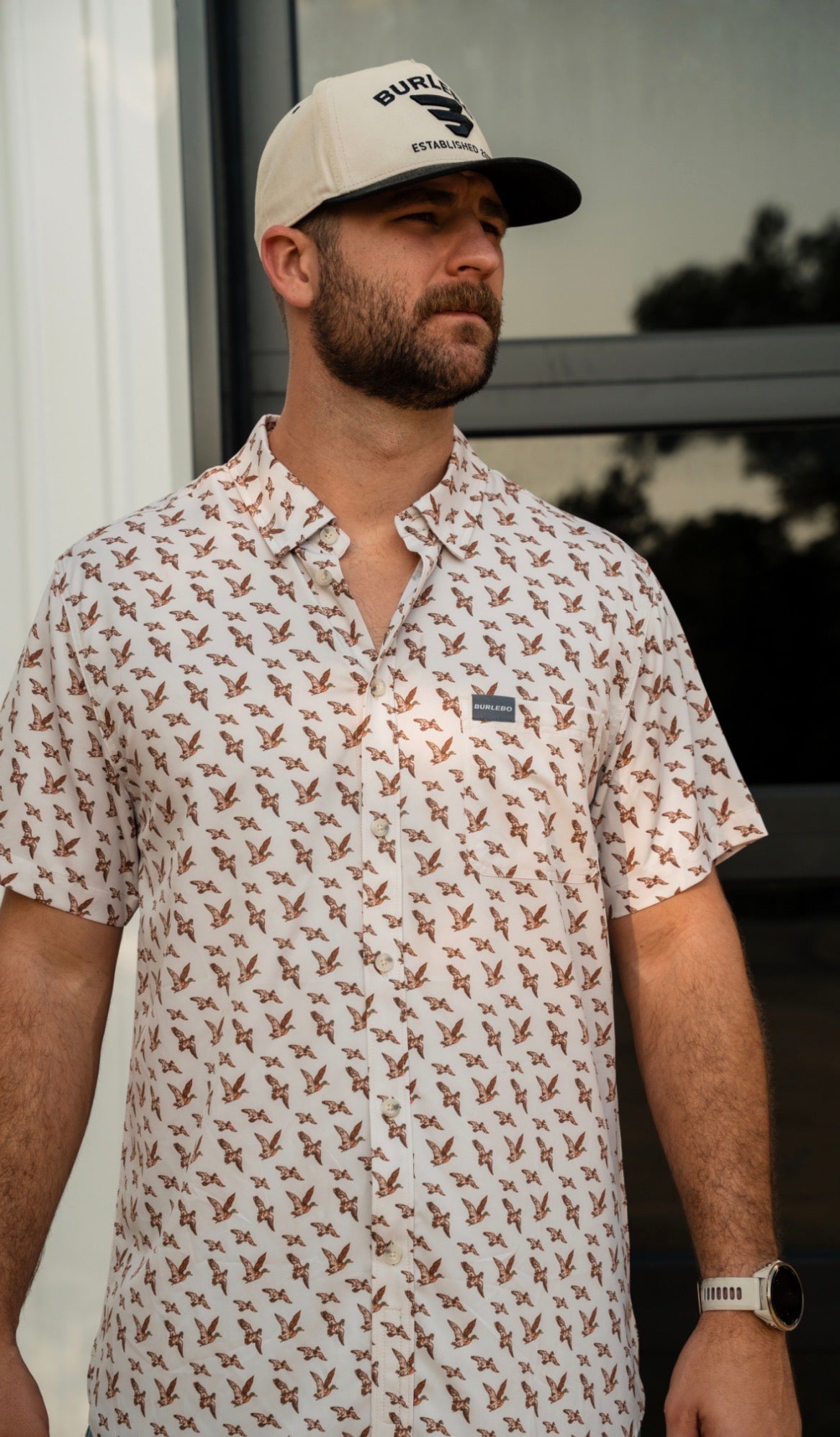 Mallards Flying In Performance Button Up