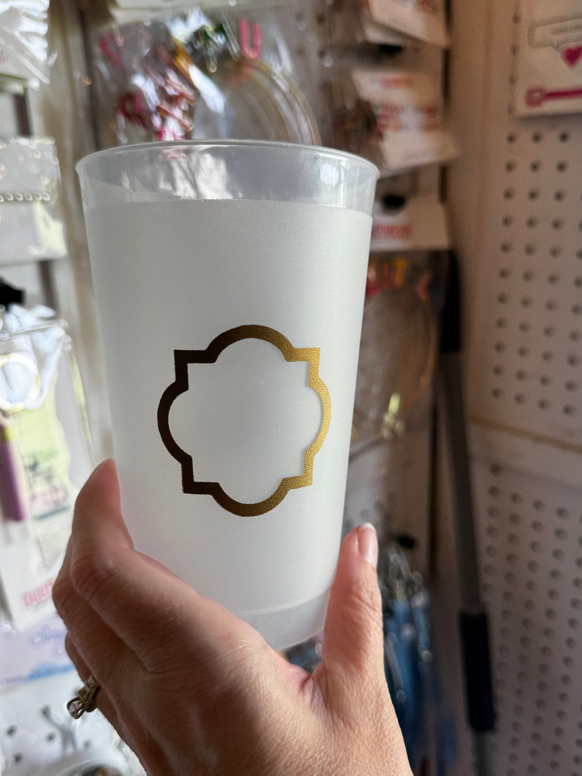 Frosted & Gold Foil Sorority Cups
