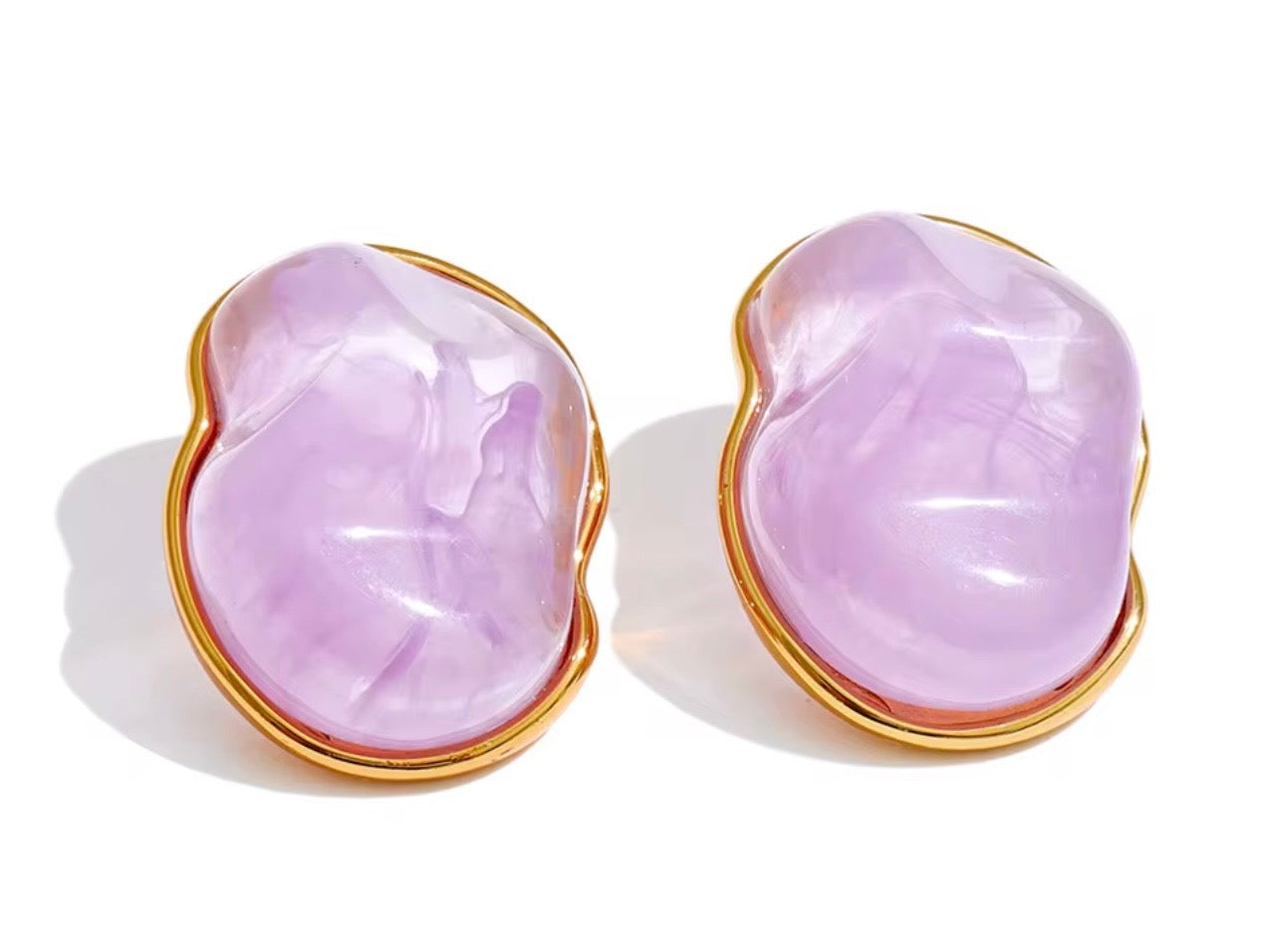 Molten Resin Stud Earrings