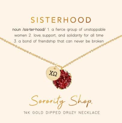 Druzy Sorority Necklace.