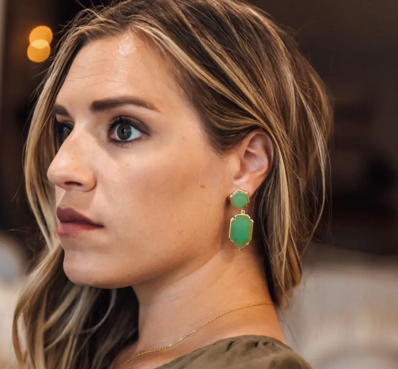 Meredith Earrings in Aventurine