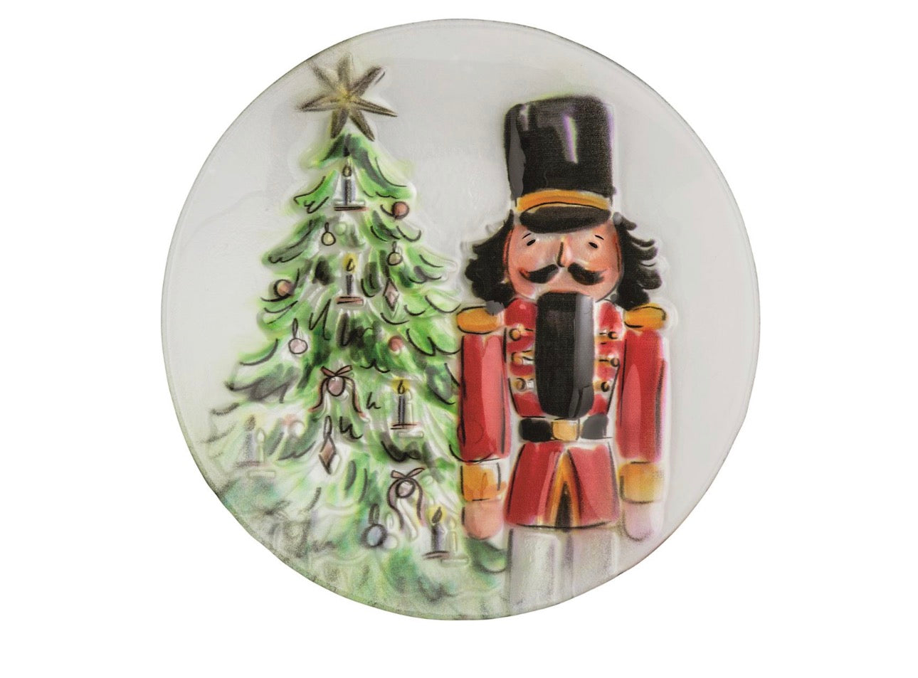 Hand Painted Glass Nutcracker Plate