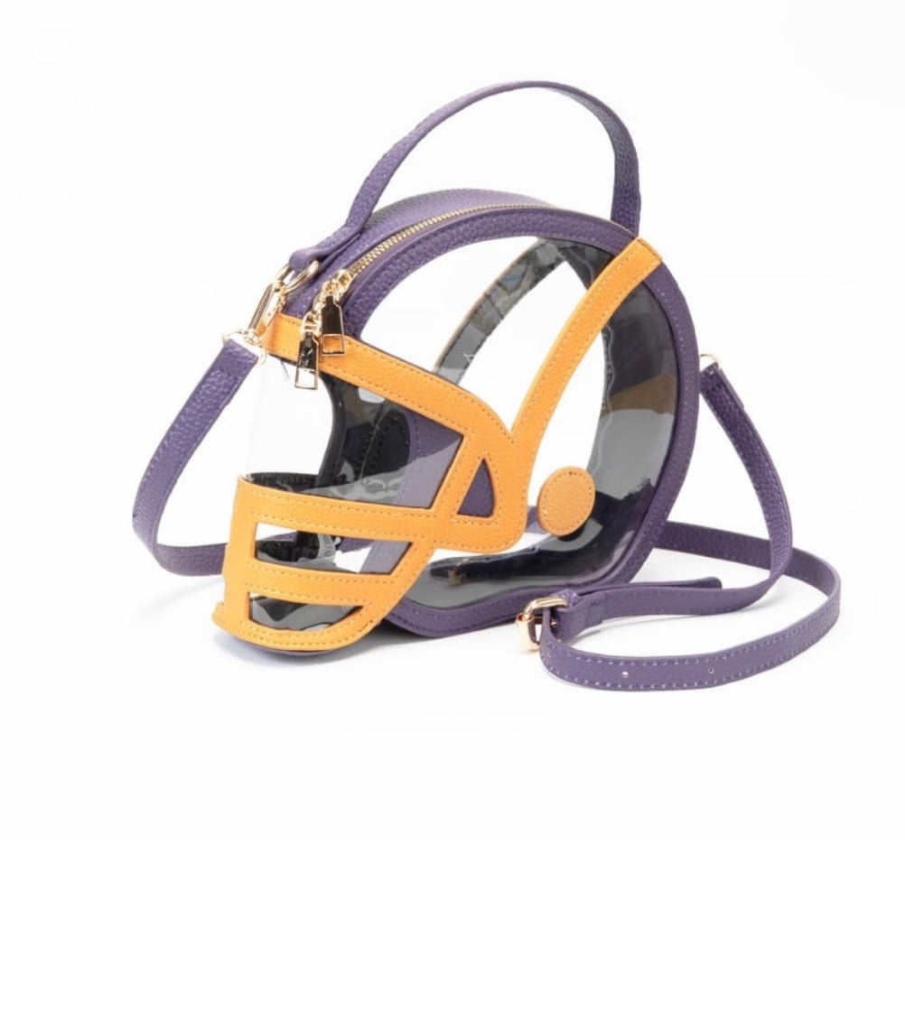 Helmet Purse-Purple & Gold