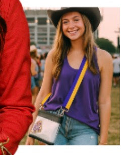 Clear Purple & Gold GameDay Purse with Strap