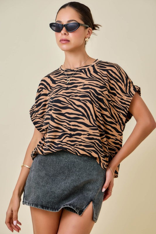 Easy Tiger Elastic Sleeve Top