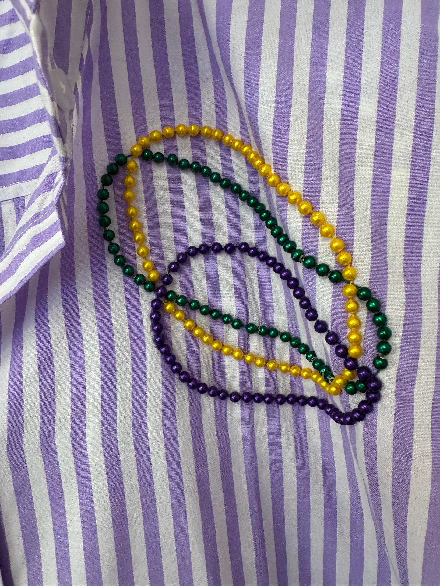 Mardi Gras Sequin Smocked Sleeve Blouse
