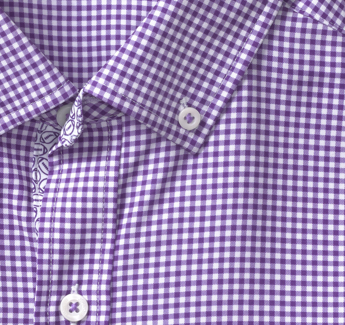 Purple Gingham Game Day Button Up