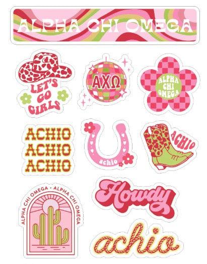 Disco Cowgirl Sorority Stickers.