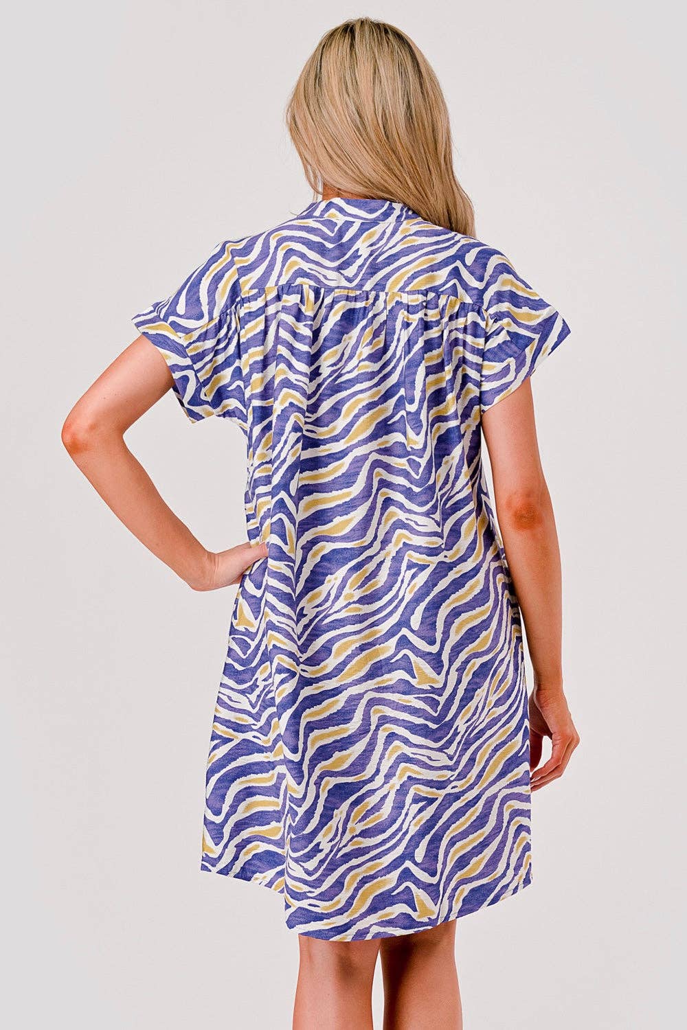 Purple Gold Tiger Print Game Day Shift Dress