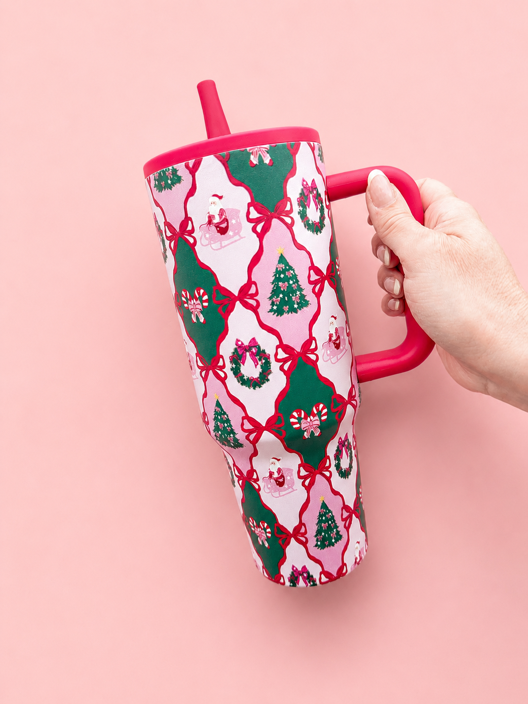 Santa's Candy Cane Cottage 40oz Tumbler