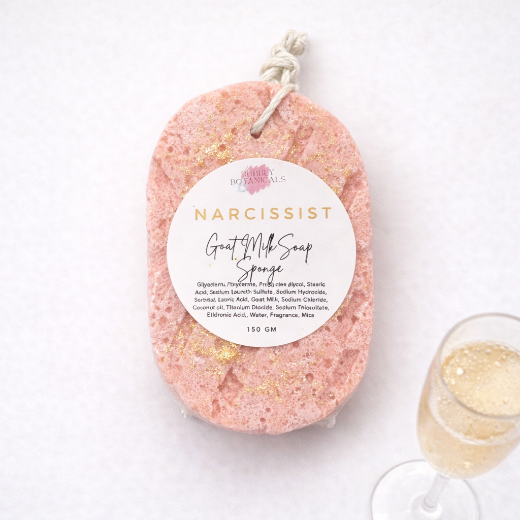 Goat’s Milk Soap Infused Sponge - Narcissist Scent