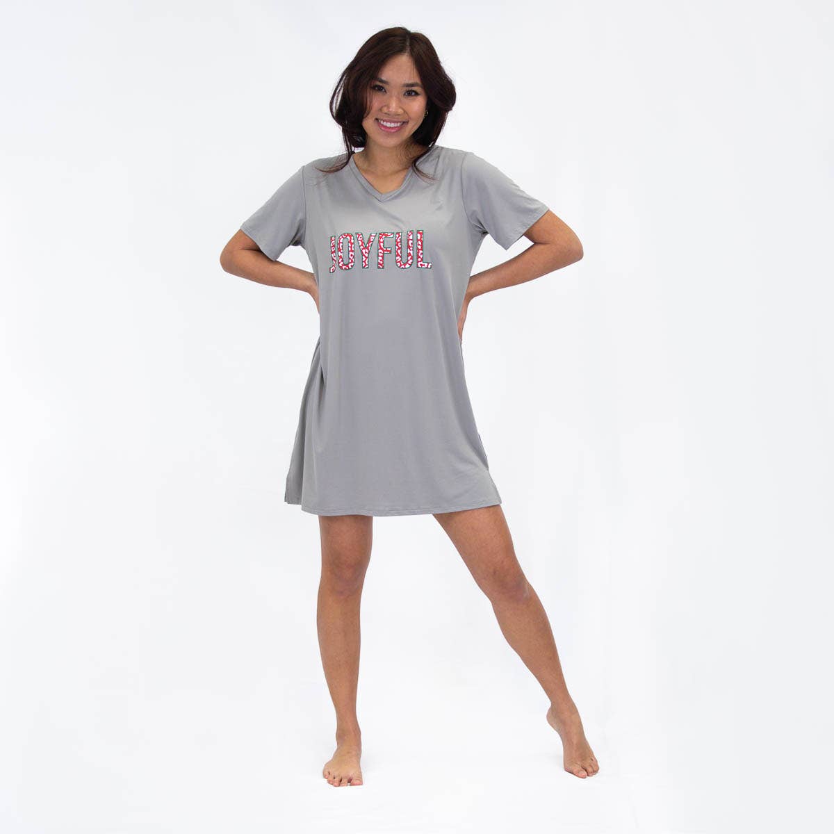 Joyful Sleep Shirt   Gray/True Red/White   -Asst.