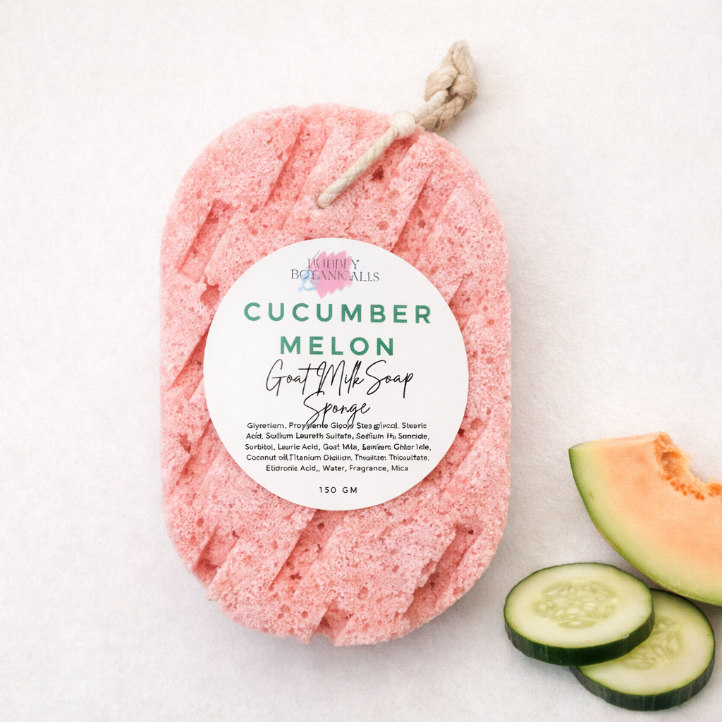 Goat’s Milk Soap Infused Sponge - Cucumber Melon Scent