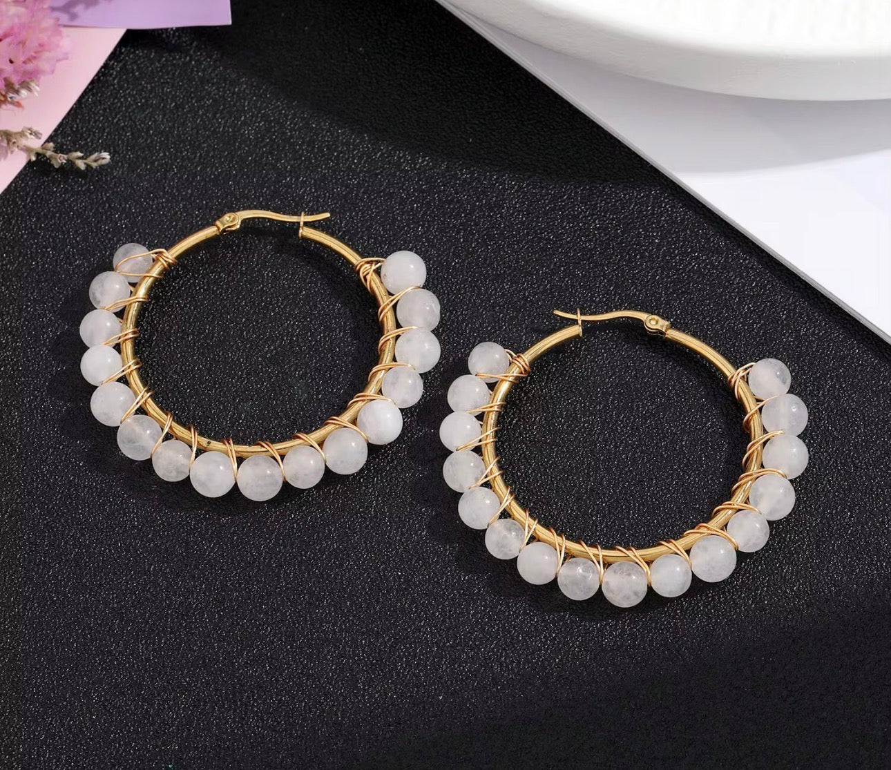 Beaded Hoops