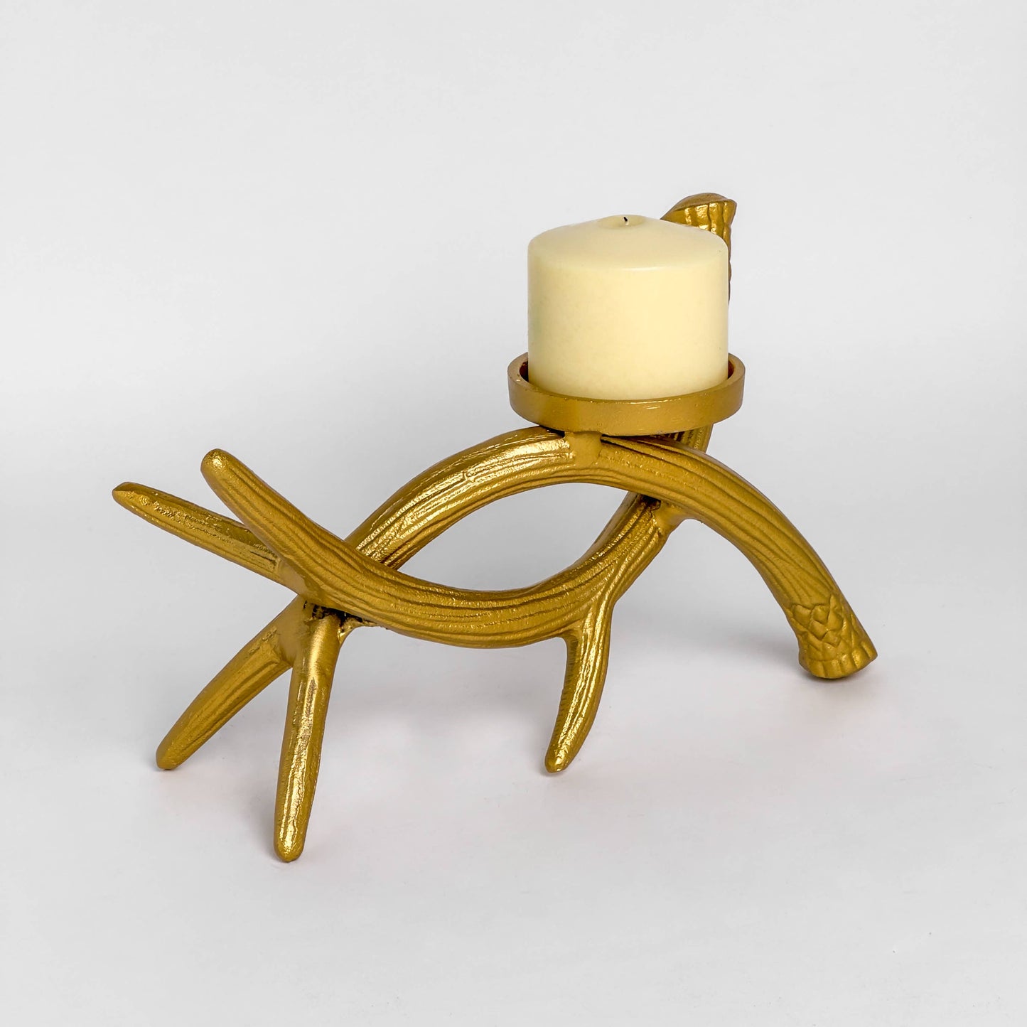 Gold Antler Candle Holder