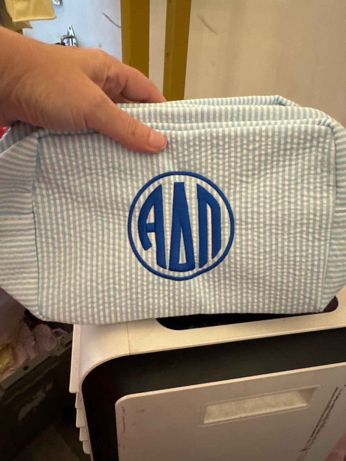 ADPI Seersucker Cosmetic Bag