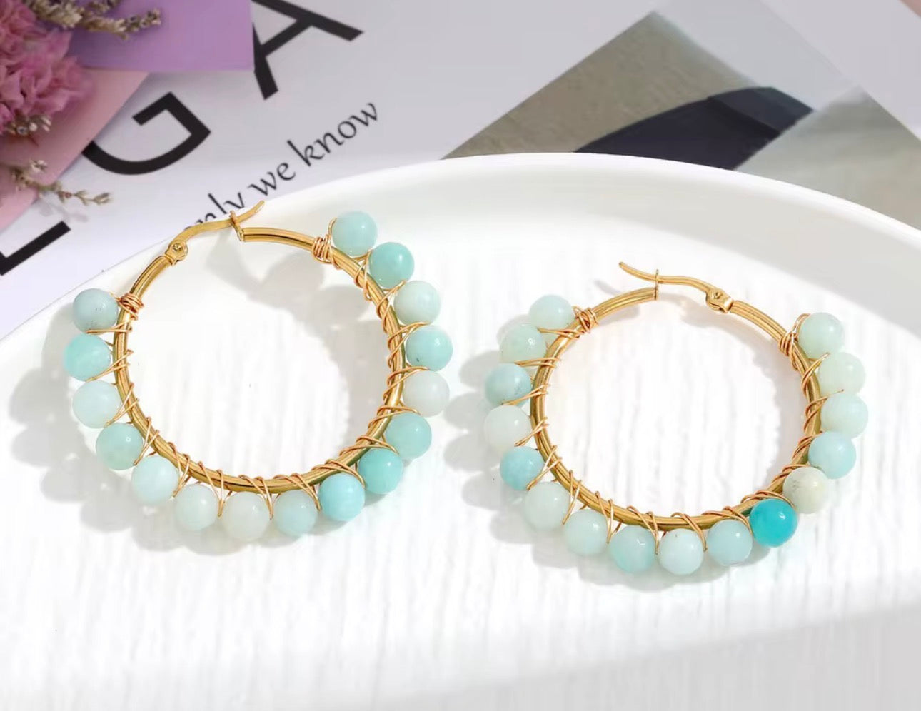 Beaded Hoops