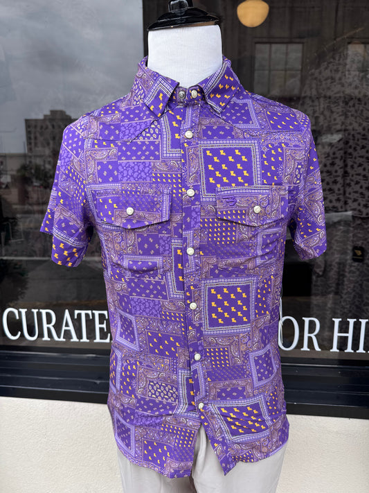 Purple LA Paisley Performance Button Up