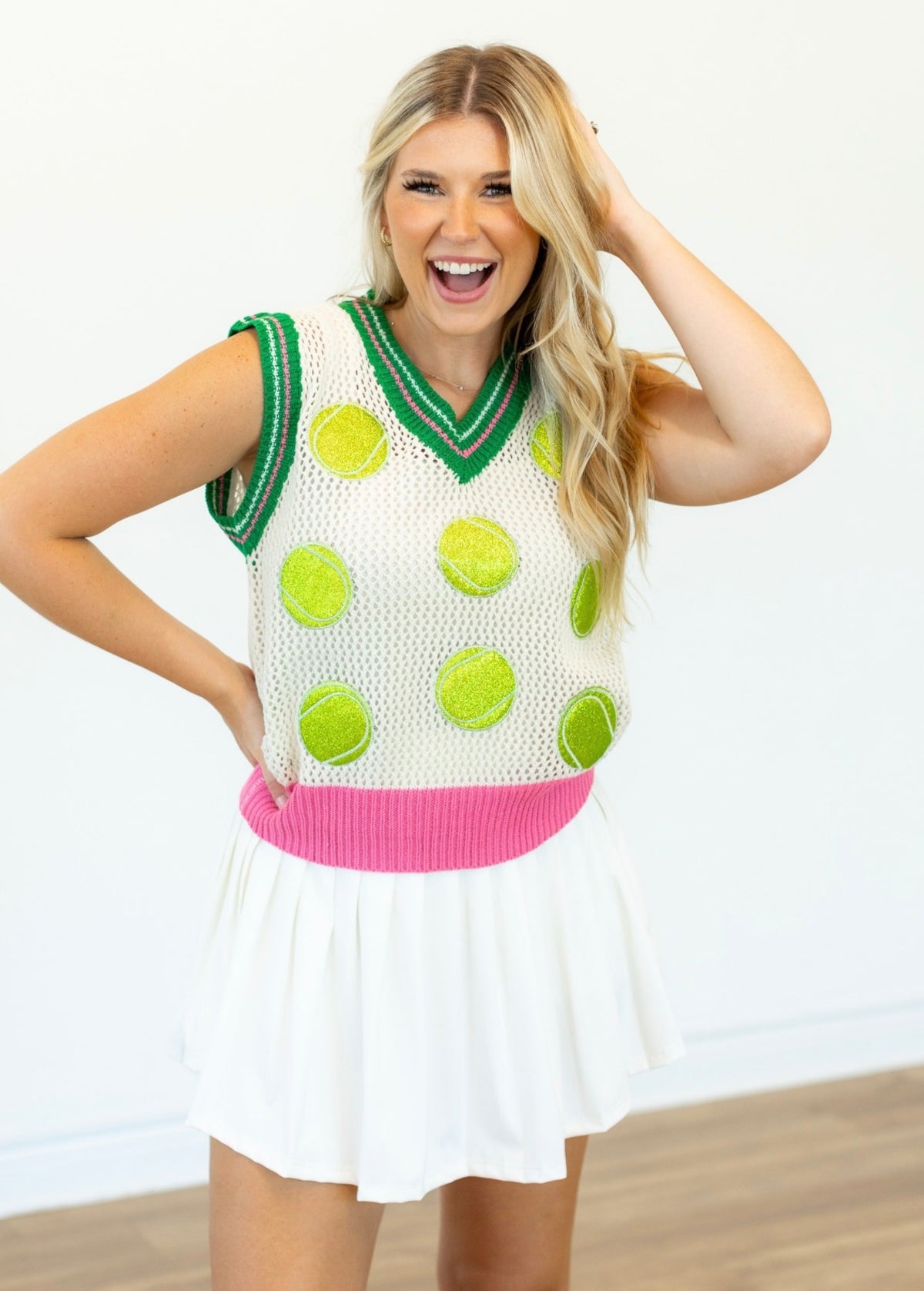Net Metallic Patch Sweater