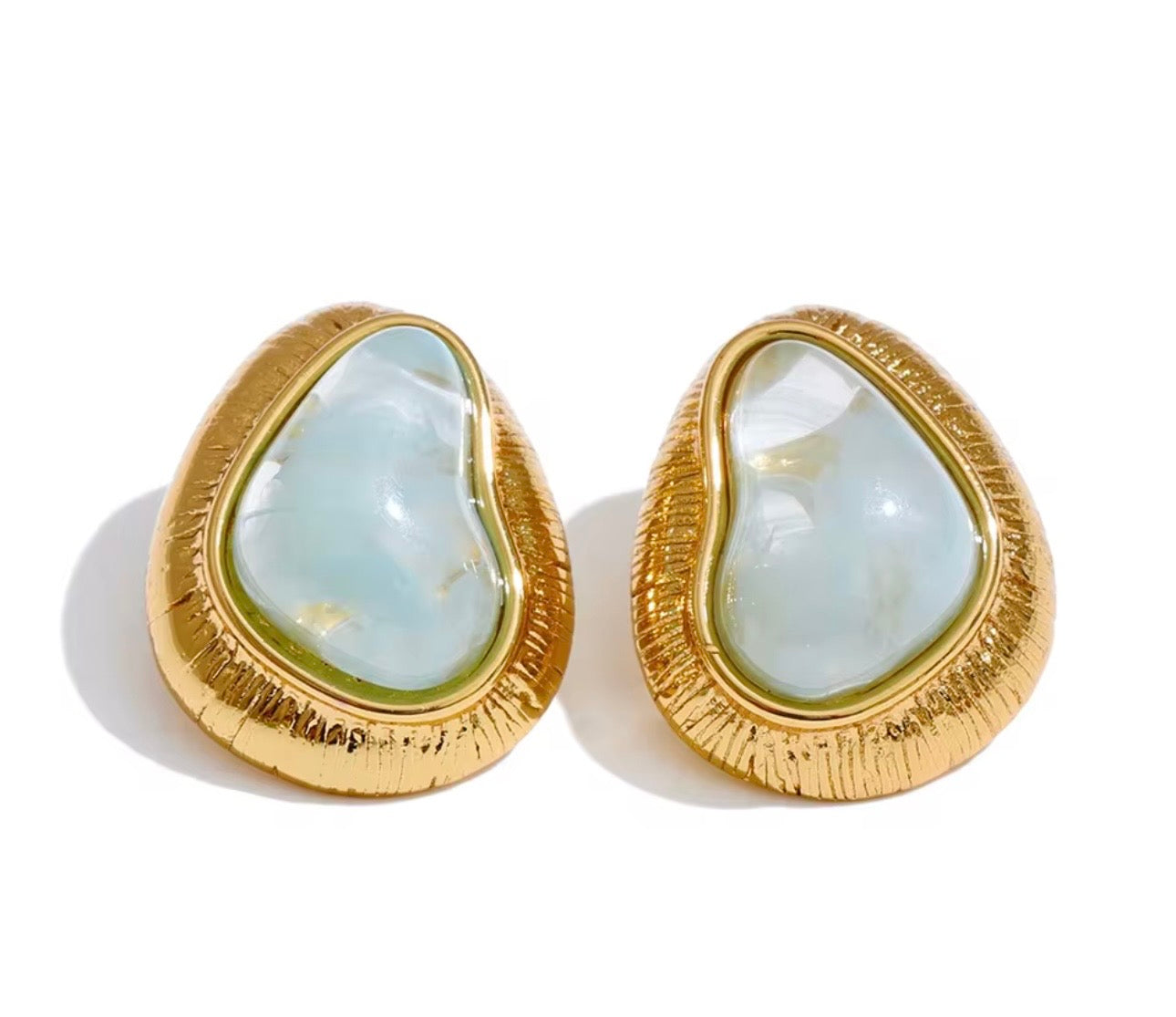 Vintage Stone Stud Earrings