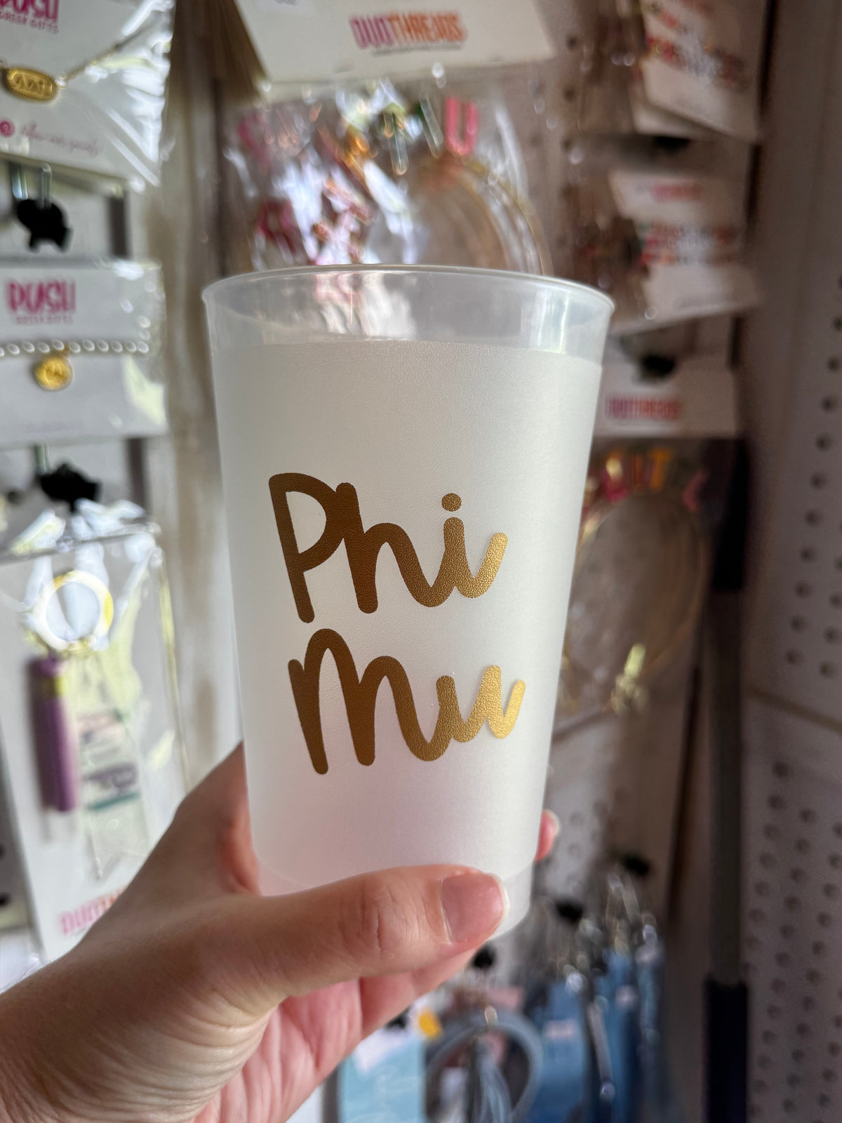 Frosted & Gold Foil Sorority Cups
