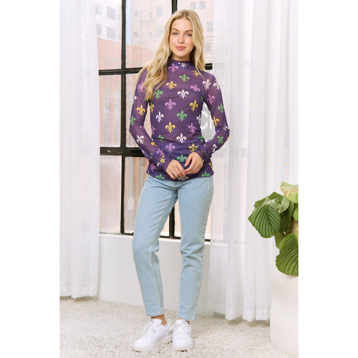 Mardi Gras Mesh Top
