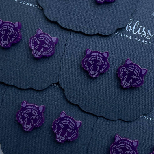 Purple Tiger Earrings