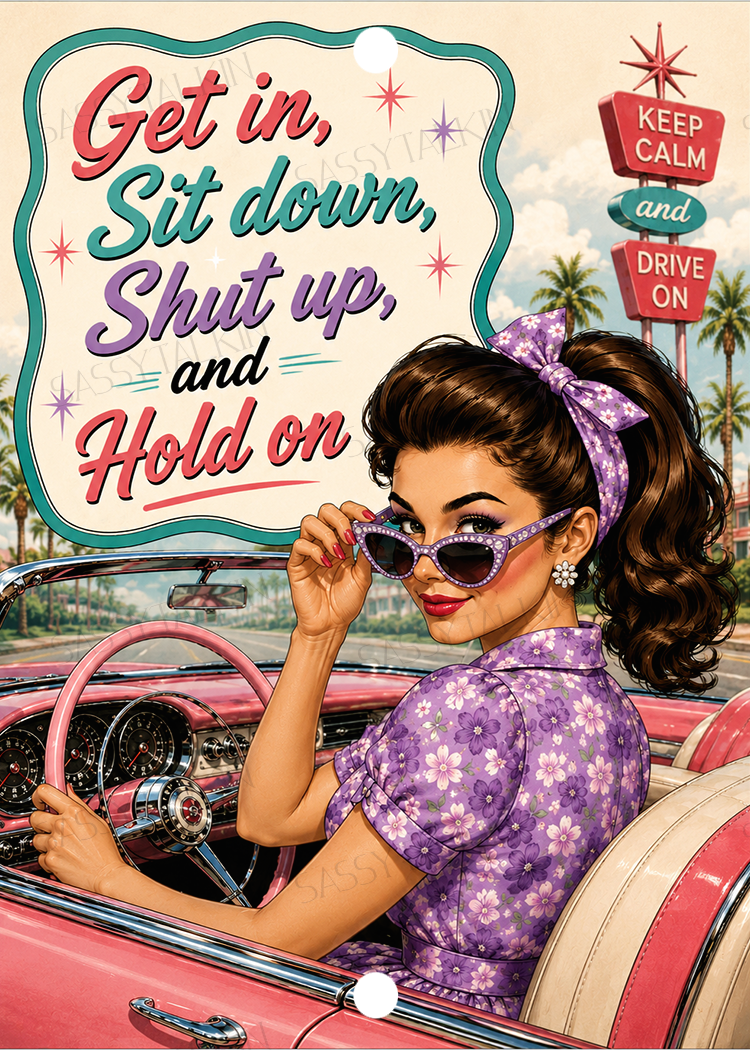 Sassy Girl, Car Mirror Charm, Get in sit down