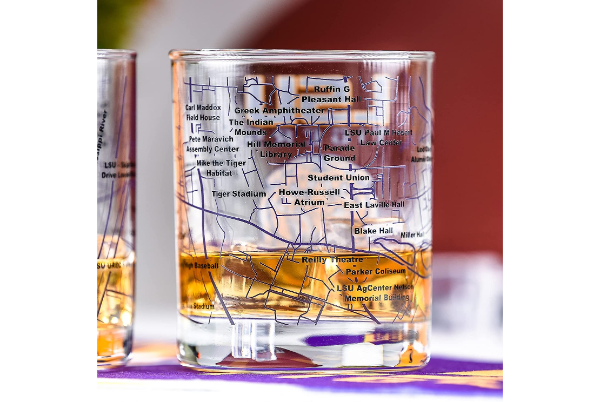 LSU Whiskey Glass Set (2 Low Ball)