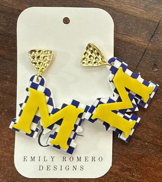 Checkered M McNeese Earrings