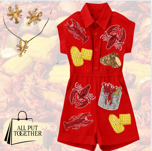 Crawfish Boil Sequin Romper