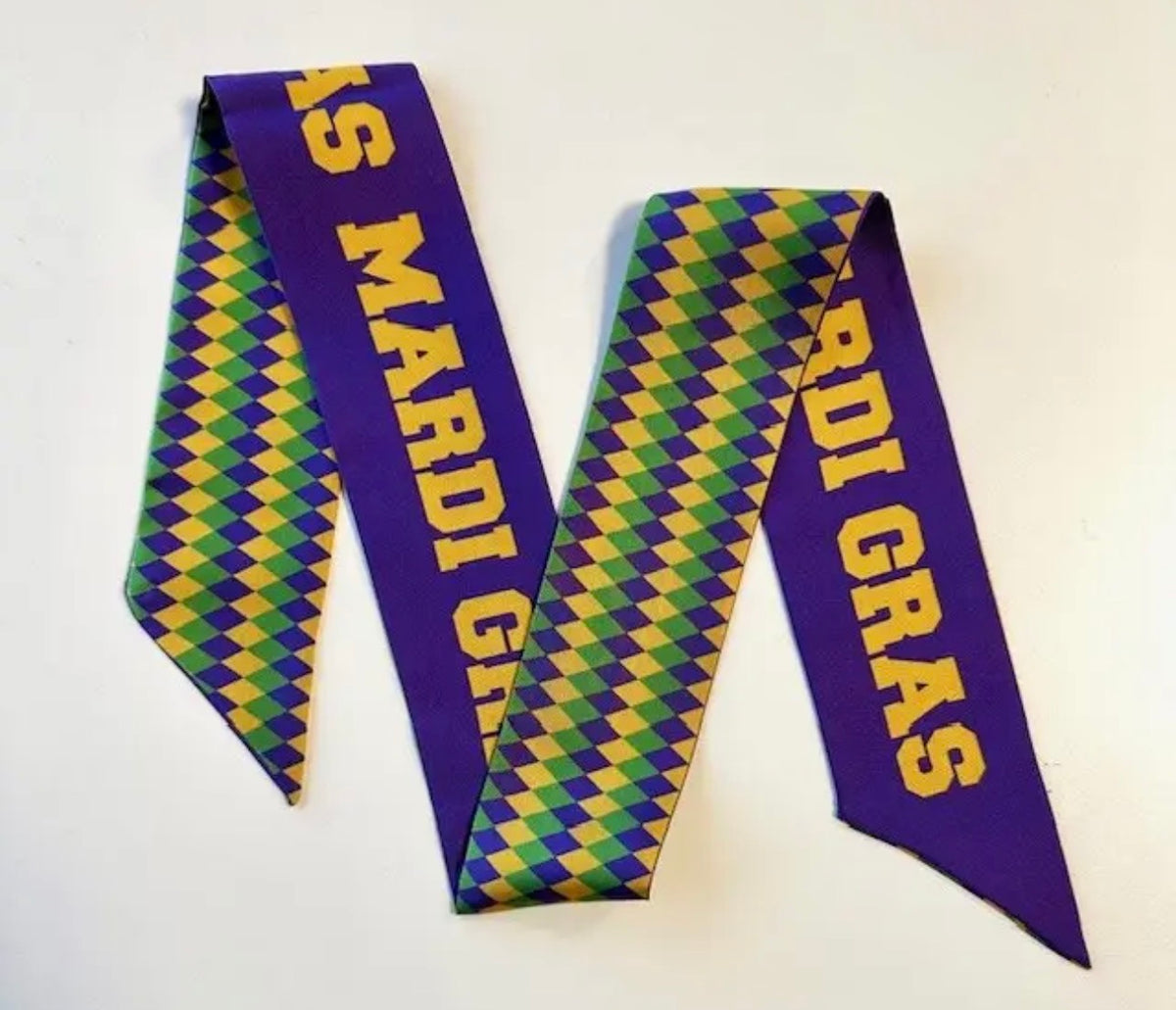Mardi Gras Twilly/Skinny Scarf