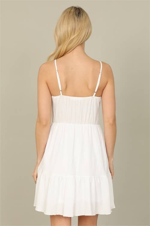 FRONT TWIST SPAGHETTI MINI DRESS