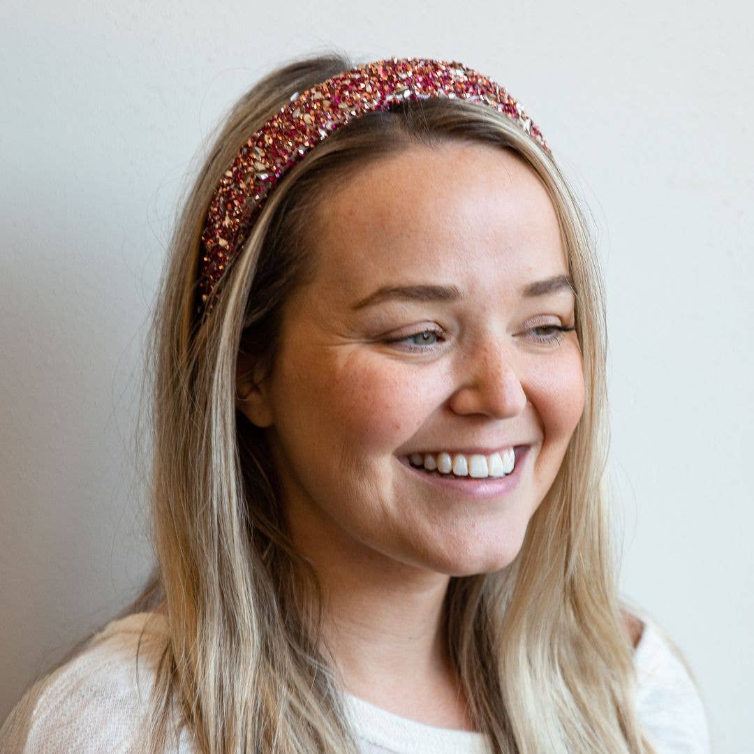 All That Glitters Headband - Maroon Hues.