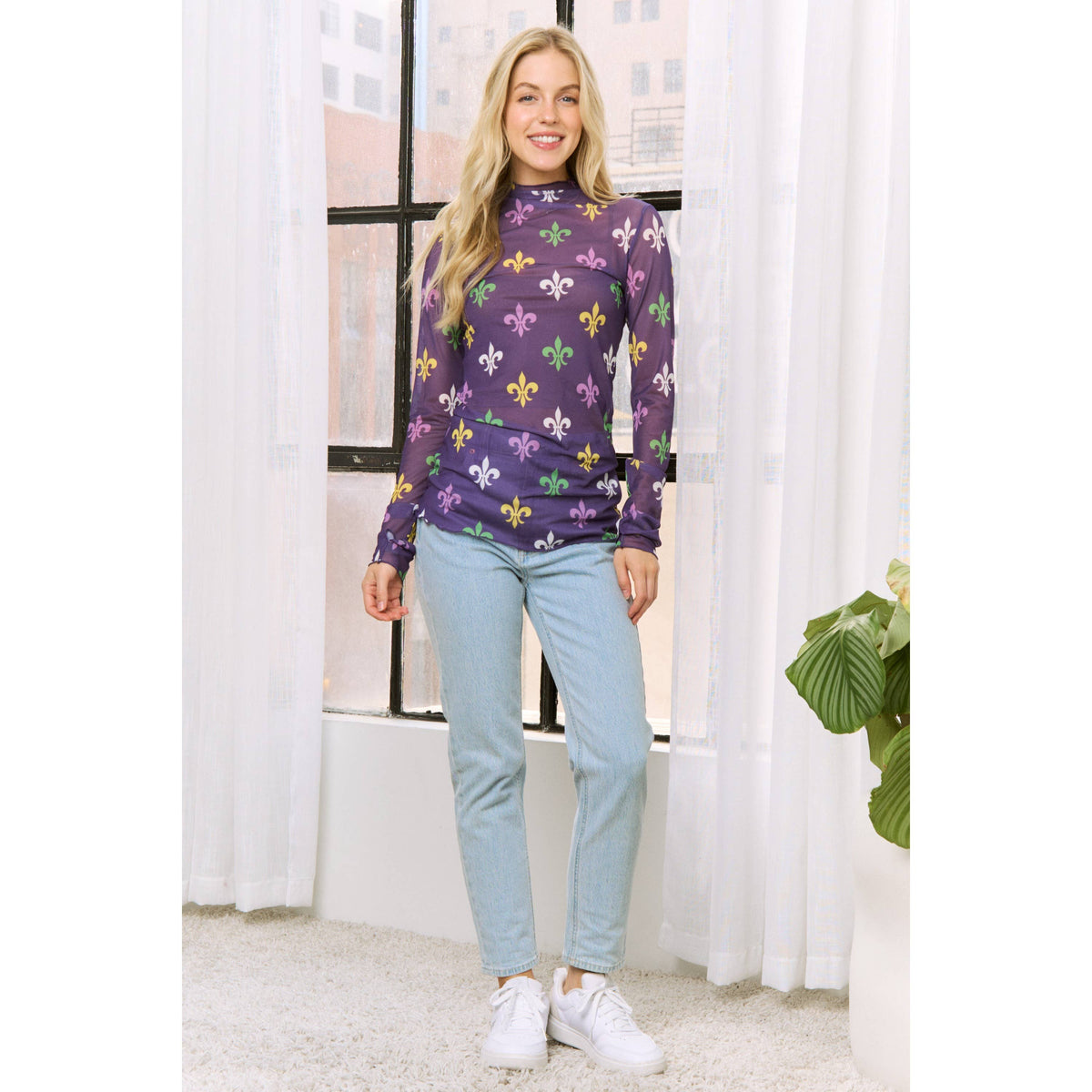 Mardi Gras Mesh Top