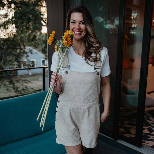Tan Basic Corduroy Overalls