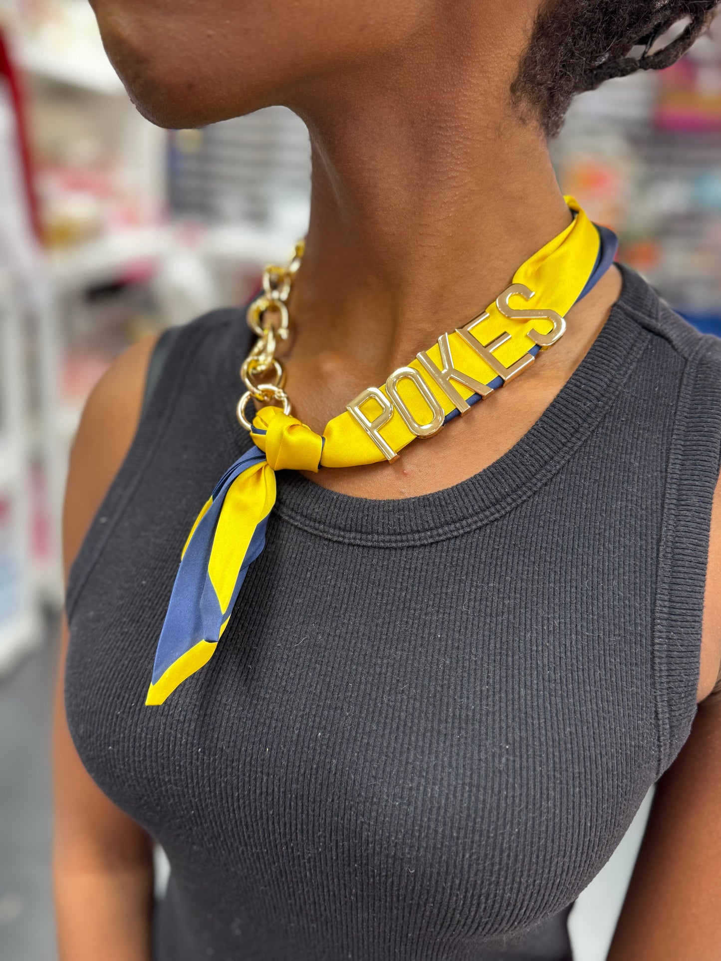 School Spirit Scarf Necklace