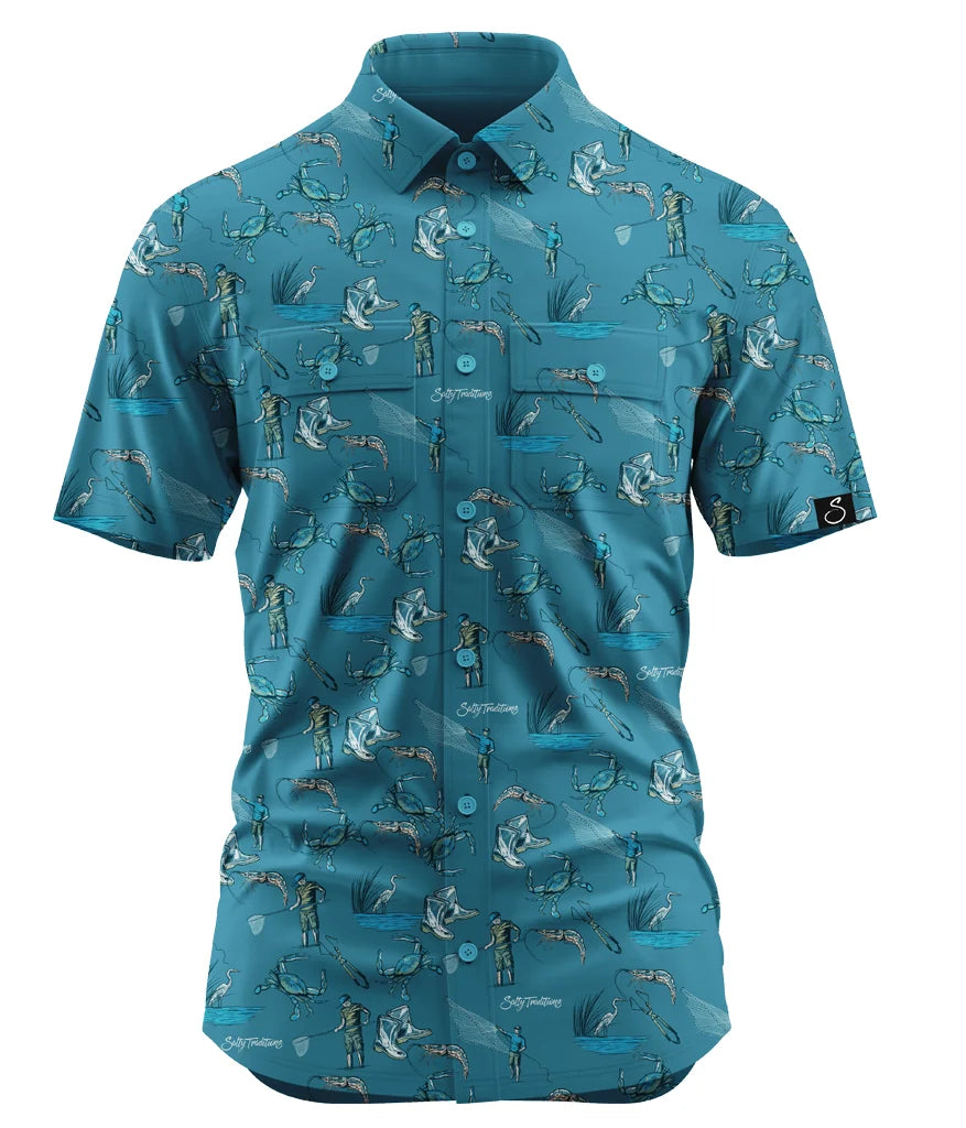 Grocery Shoppin’ Performance Button Up