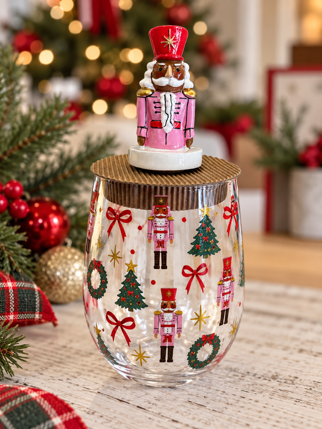 Nutcracker Wine Glass & Stopper