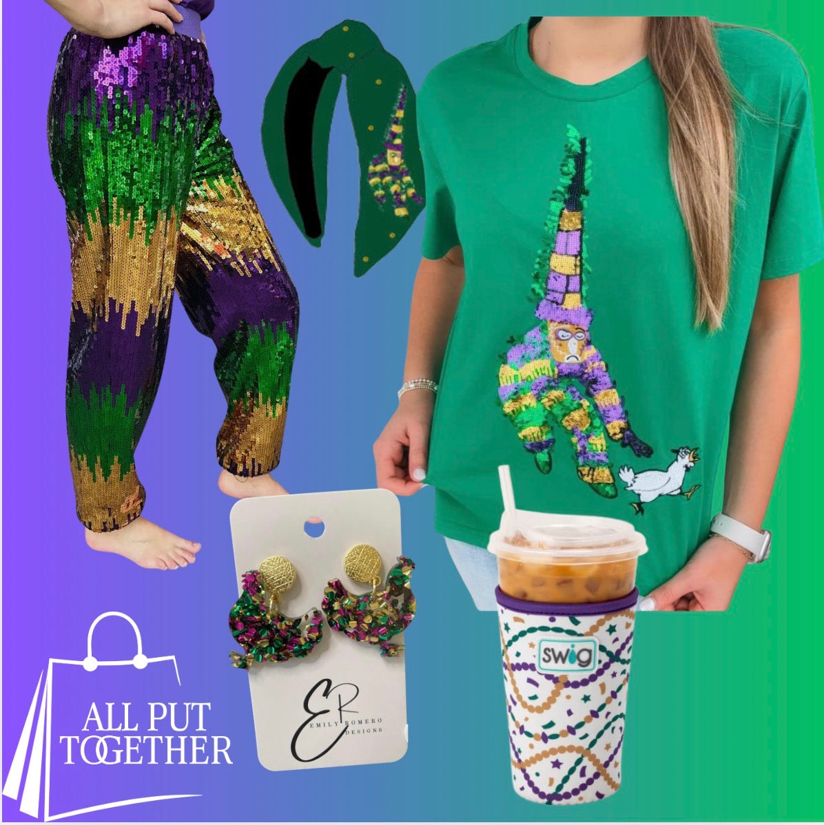 Chicken Run Sequin Tshirt - Green