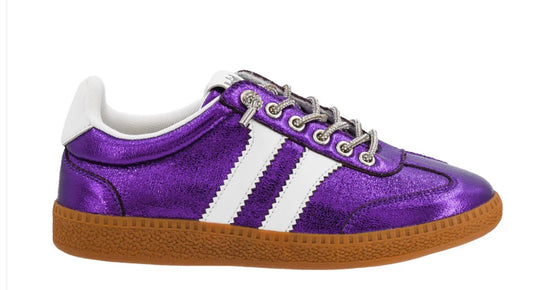Purple Metallic Game Day Tennis Shoe