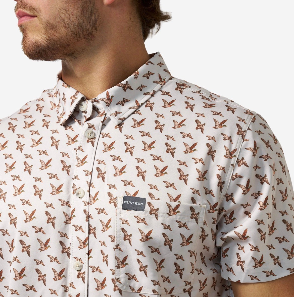 Mallards Flying In Performance Button Up
