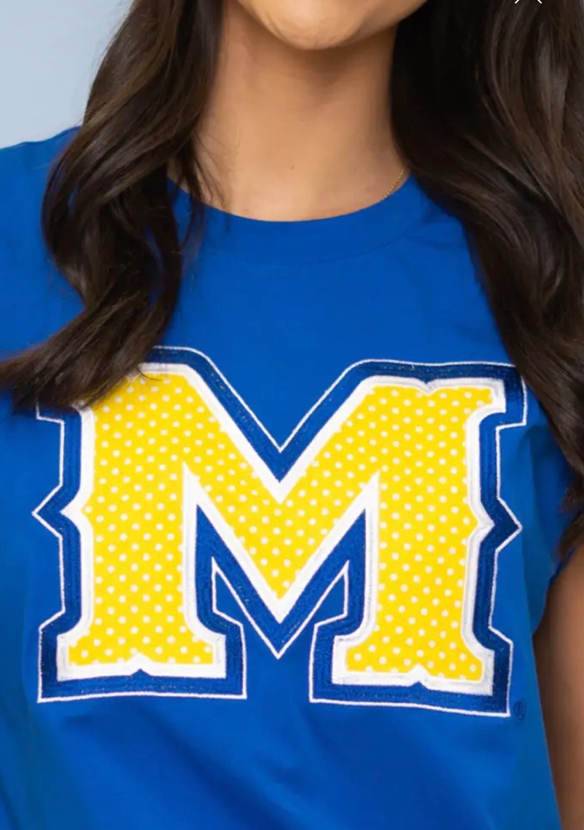 McNeese Polka Dot Muscle Top